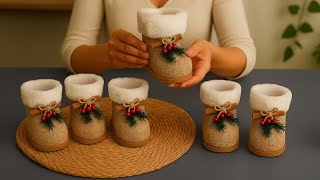 Cute Christmas Stocking Made from Plastic Bottles - Easy Christmas Crafts