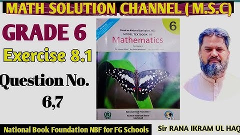 Math Grade 6 NBF Exercise 8.1 Q 6,7. Topic:"Draw Perpendicular". Sir Rana Ikram Ul Haq. FG Schools