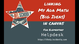 My Ada Math: Set Up and Link in Canvas