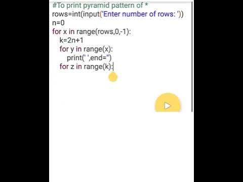 Pyramid pattern || Python || Basics - YouTube