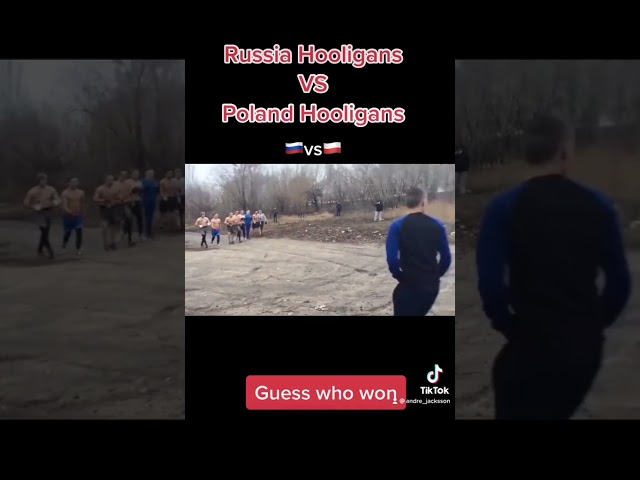 Russia Hooligans vs Poland Hooligans! #Hooligans #Ultras #Casuals #Shorts class=