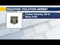 Man arrested on weapons violation in western Sioux Falls