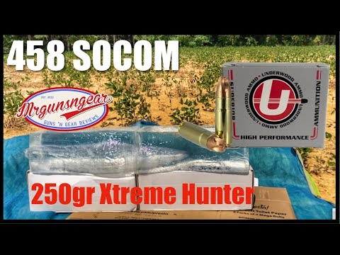 Underwood Ammo 458 SOCOM 250gr Extreme Hunter Ballistics Gel test