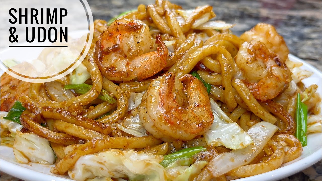 Shrimp And Udon Stir Fry | Stir Fry Udon Noodles with Shrimp And Vegetables