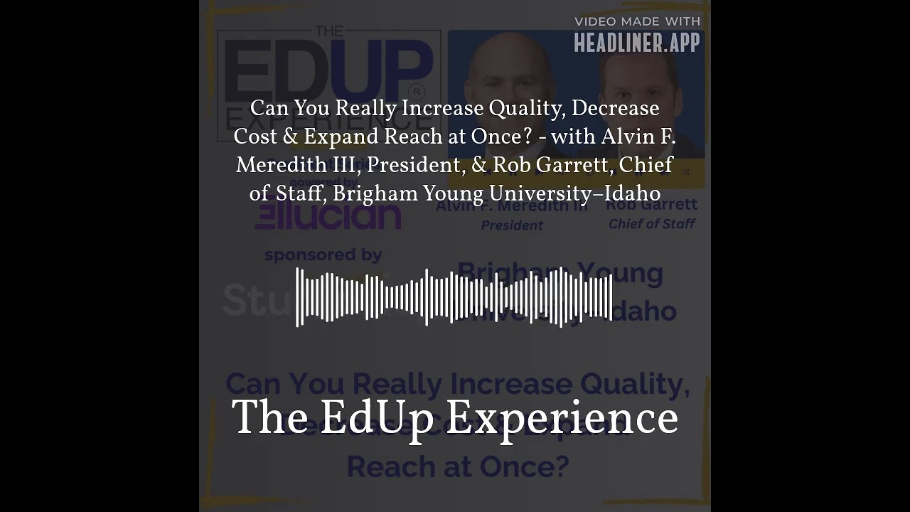 Can You Really Increase Quality, Decrease Cost & Expand Reach at Once? - with Alvin F. Meredith...