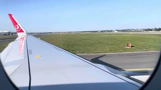 Turkish Airlines takeoff from Prague (PRG) Airport onboard Airbus A321neo