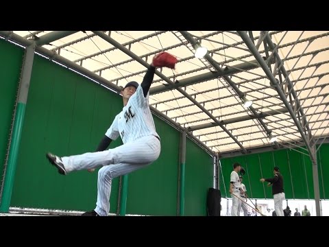 関谷投手のブルペン投球にカメラが接近【広報カメラ】