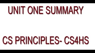 Unit 1: Summary