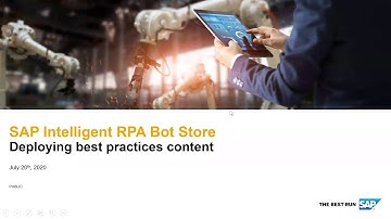 SAP Community call: SAP S/4HANA best practices content for SAP Intelligent RPA