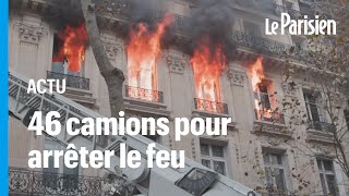 Les pompiers de Paris éteignent un impressionnant incendie près de l'Opéra Garnier