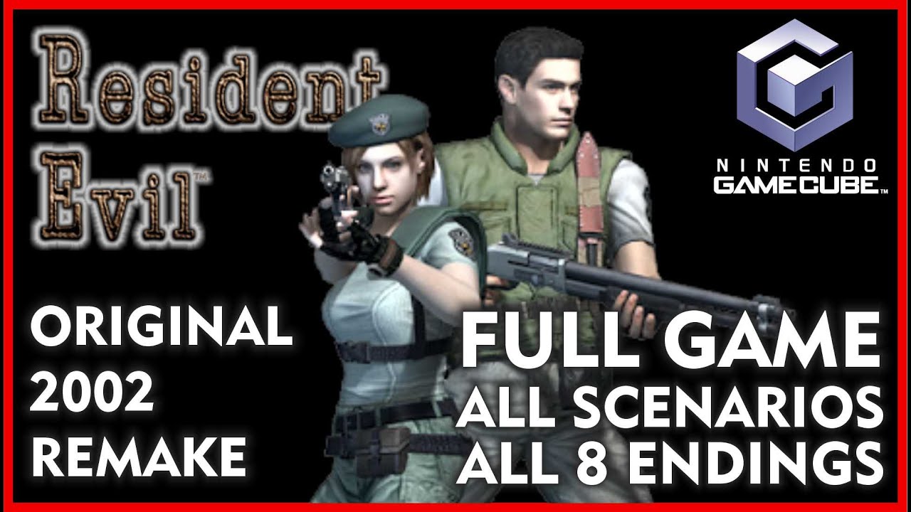 RESIDENT EVIL Gamecube REMAKE - FULL GAME Walkthrough - ALL SCENARIOS ALL  ENDINGS 100% Collectibles 