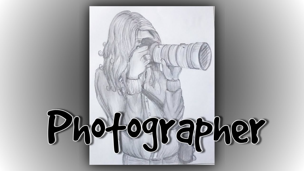 Vector Drawing Of A Professional Photographer Shooting Ilustraciones svg  vectoriales clip art vectorizado libre de derechos Image 80414286