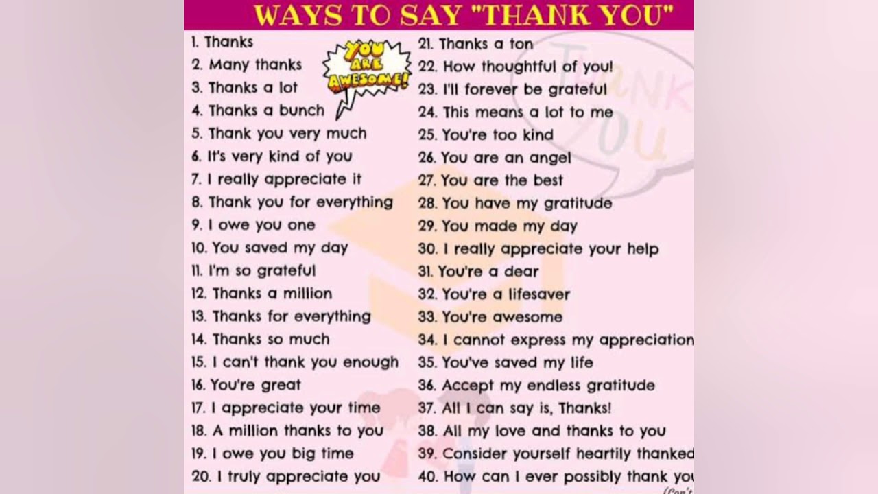 30 ways to say thank you spoken English ( English bolna sikhe) - YouTube