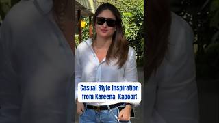 Casual Style Inspiration From Kareena Kapoor Khan . Clic White Shirt And Blue Jeans Combo