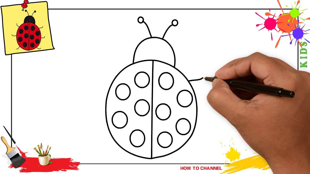 how to draw a ladybug for kids