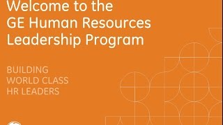 GE HR Leadership Program Webinar 2015