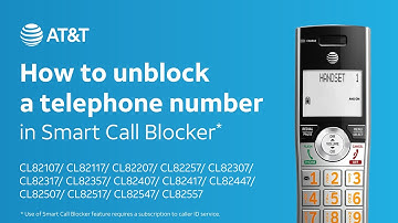 Unblock a telephone number in Smart Call Blocker on AT&T CL Series DECT 6.0 cordless telephone