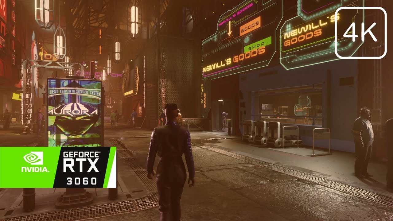 Starfield - Walking Through Neon City Gameplay - 4K - RTX 3060 - YouTube