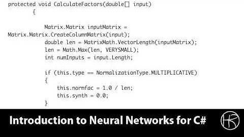 Introduction to Neural Networks for C# (Class 12/16, Part 2/5)