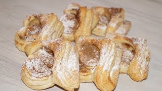 Вкусная домашняя выпечка из слоеного теста с яблоком.Выпечка на скорую руку) Вкусная домашняя выпечка из слоеного теста с яблоком.Выпечка на скорую руку)