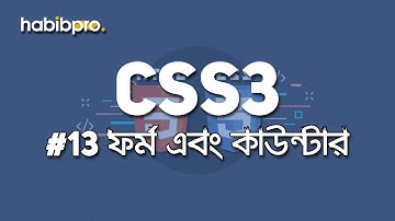 Form and Counter || CSS3 TUTORIAL #13 || BANGLA TUTORIAL || WEB DESIGN COURSE || HABIB PRO