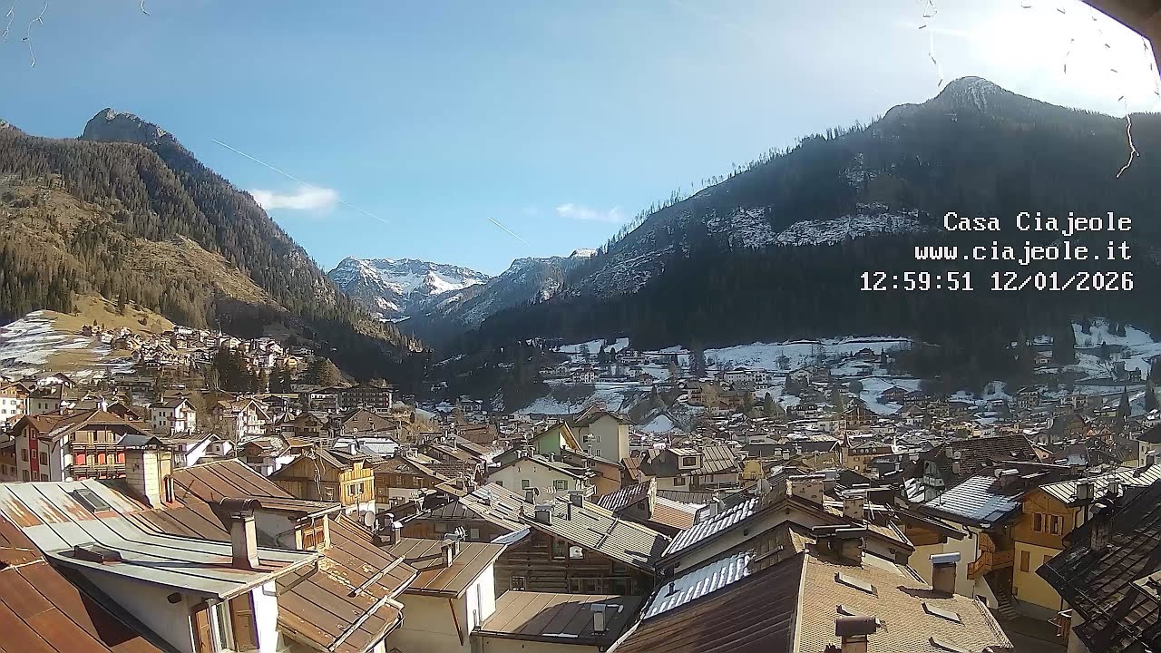Timelapse 12/01/2026 - Webcam Casa Ciajeole - Moena, Val di Fassa, Dolomiti