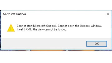 Invalid XML, the view cannot be loaded - Microsoft Outlook (FIX)