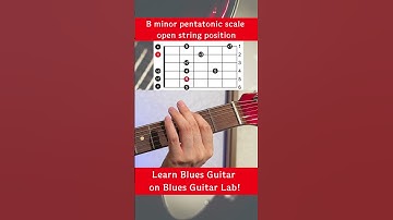 How to play B minor pentatonic scale in open string position #shorts