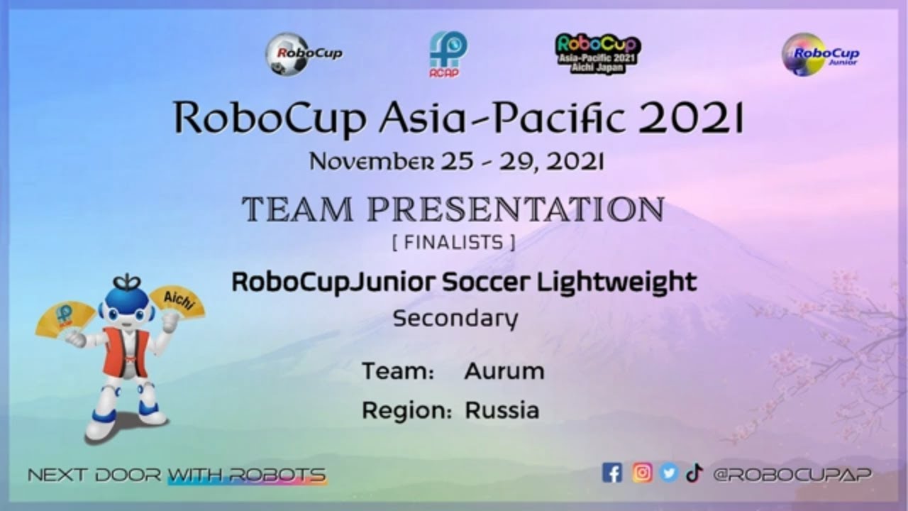 R21.8.2 – Team: Aurum (RU) – Finalist Presentation – RCJ Soccer LW, Secondary - RCAP2021 Aichi