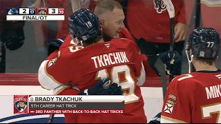 Brady Tkachuk Back to Back Natural 🎩 Hat Tricks 🎩