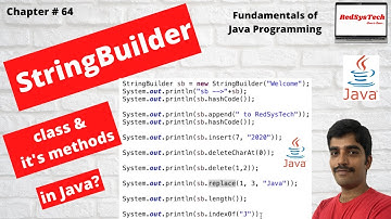 # 64 StringBuilder in Java | stringbuilder java | java stringbuilder | Java Tutorial from RedSysTech