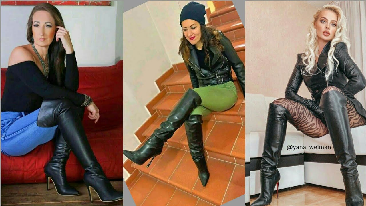 unique-spectacular-leather-long-high-heel-boots-outfit-ideas-youtube