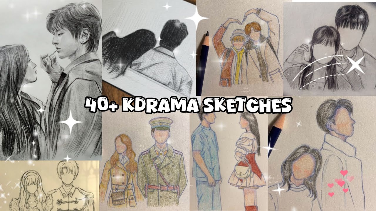 40+ Kdrama sketches✨ for all the kdrama lover's   and artist🤍 