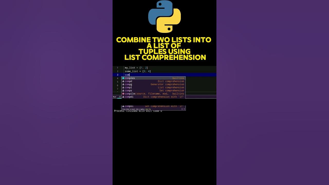 Combine Two Lists into List of Tuples #pythonlearning #python # ...