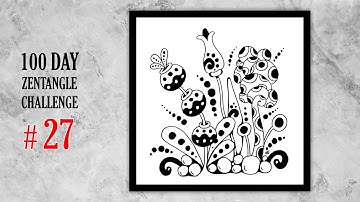 27 # 100 days of tangling | zentangle 100 day challenge | zentangle doodle art | zentangle art