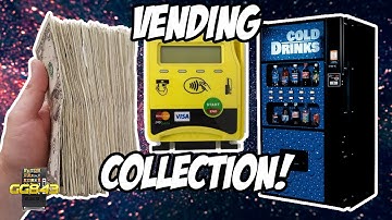 End Of Month Money Collection From Two Of Our Vending Machines! Credit Card Readers Work Great!