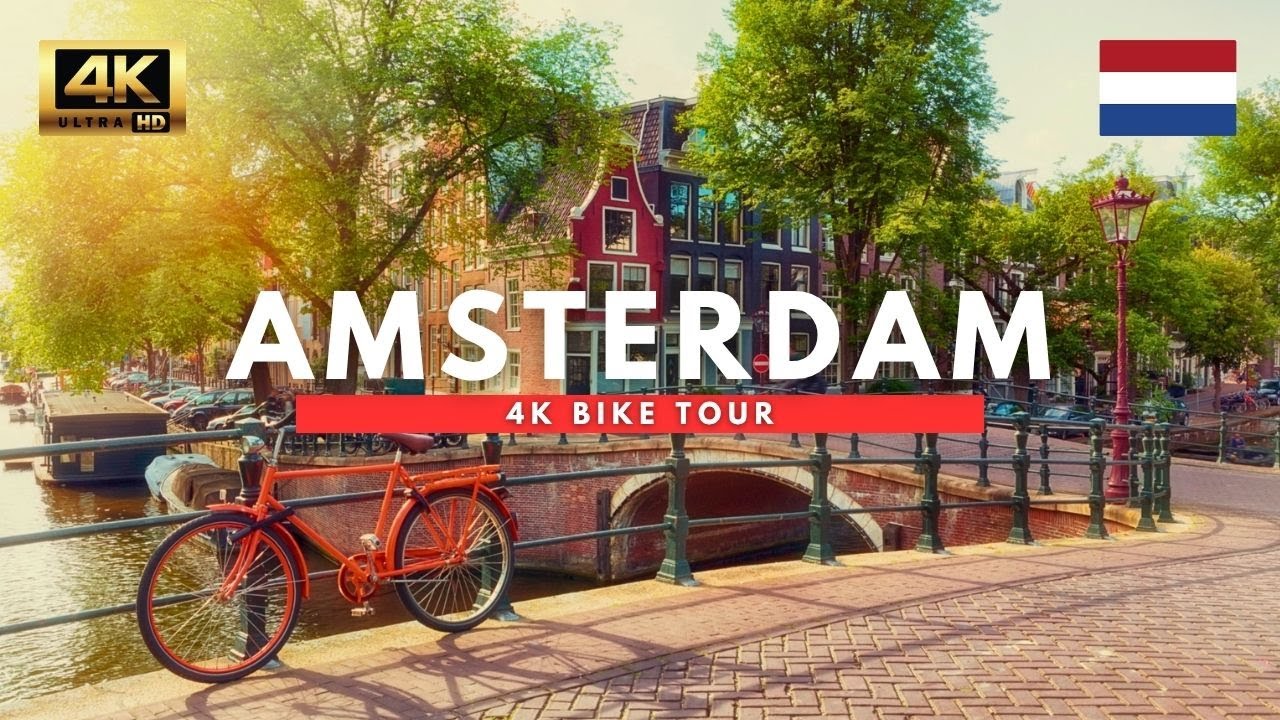 Amsterdam, The Netherlands – 70 Min Bike Ride Through Historic Streets & Canals (4K)