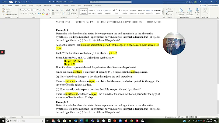 02 Reject or Fail to Reject the Null Hypothesis