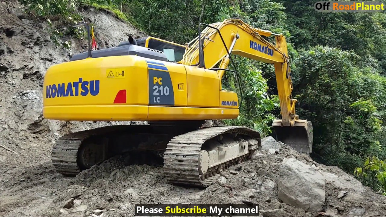 Komastsu Pc 210 Lc Cutting Hill - JCB Working For Road Construct - JCB- JCB 3dx Super-Off RoadPlanet