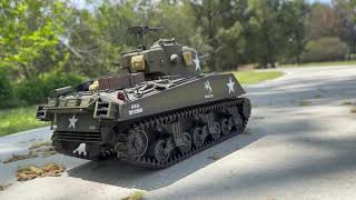 HENG LONG 1/16 RC M4A3 SHERMAN 105 TANK  - TEST RUN