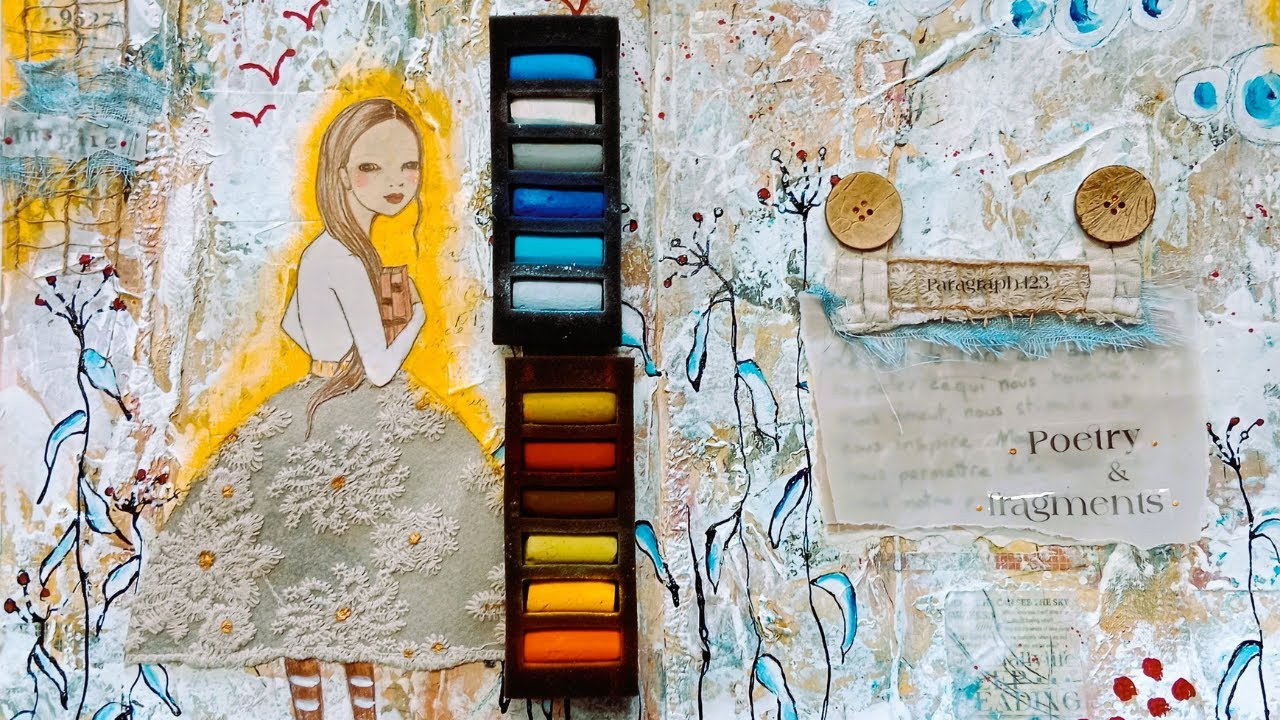 Fragments de poésie | Art journal lumineux en mixed media
