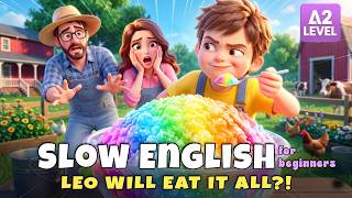 Why Couldn't Leo Stop Eating the Rainbow Smoothie! I Slow English Listening (A2)