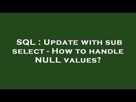 SQL : Update