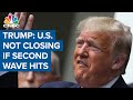 President Trump Says He Will Not Close The Country If A Second Wave Of Covid-19 Hits