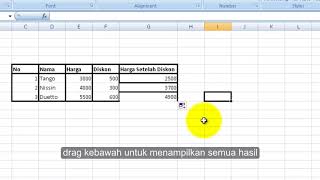 Pengurangan pada excel 2007 -