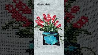 🌸 Wait for the Final Result 😍 Beautiful Flower Embroidery #embroidery #handembroidery #shorts #diy