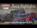 Highlights  cedar lake speedway 41324 modified feature