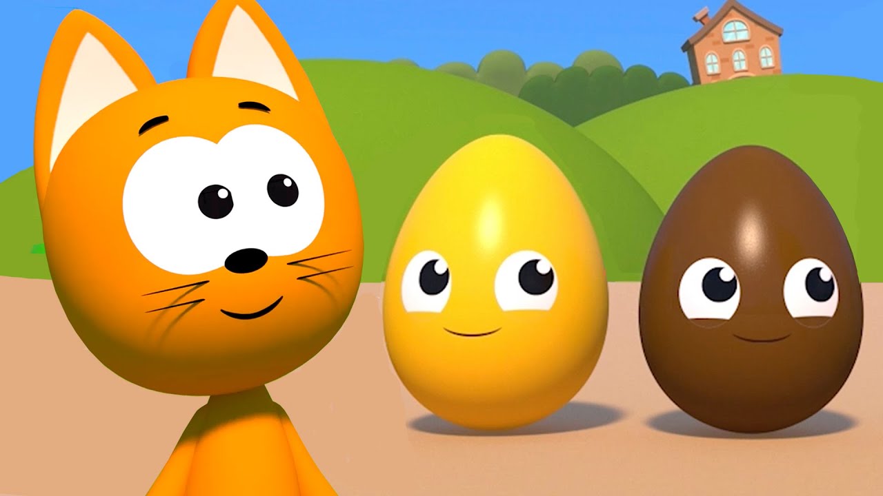 Learn colors with Balloons and Surprise Eggs  Meow meow Kitty fun games for kids
