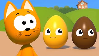 Learn colors with Balloons and Surprise Eggs | Meowmeow Kitty fun games for kids