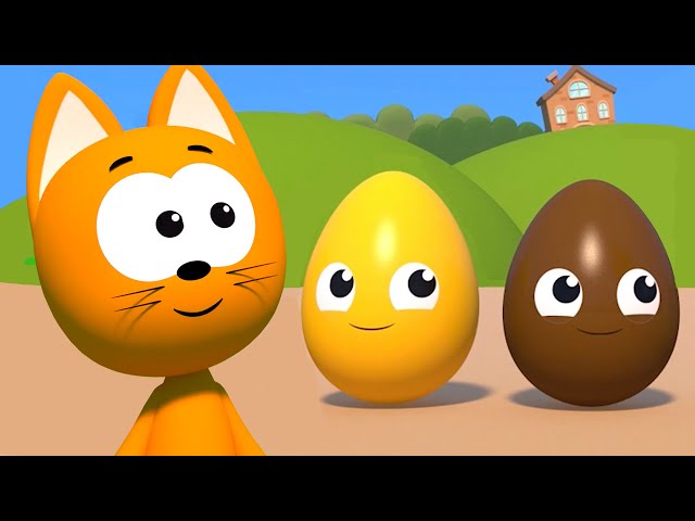 Learn colors with Balloons and Surprise Eggs | Meow-meow Kitty fun games for kids class=